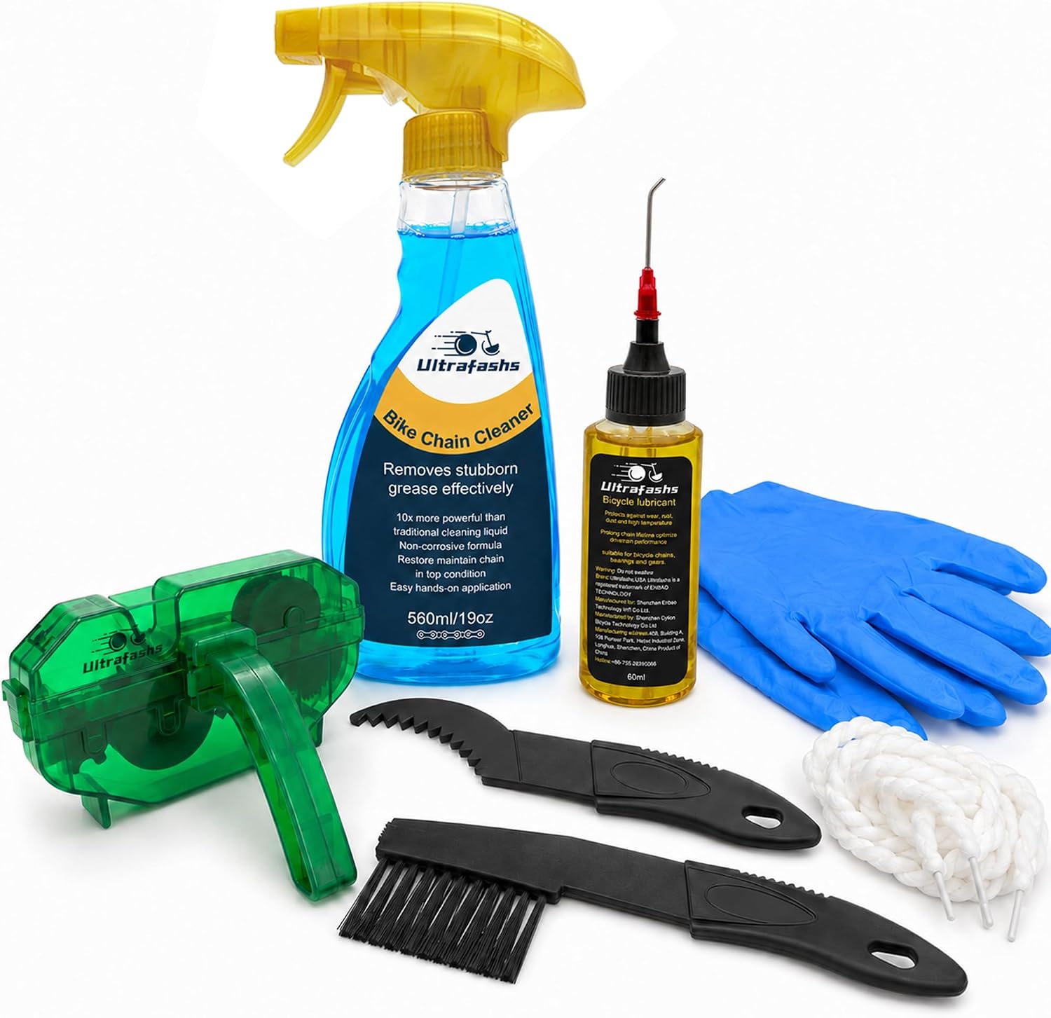 Bike Chain Cleaner Kit with Bicycle Chain Degreaser,Scrubber,Lubricant