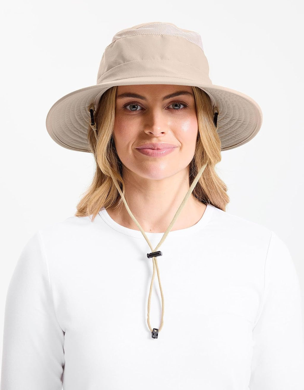 Solbari Everyday Broad Brim Sun Hat with Pocket UPF50+ Uv Protection, Sun Protective Hat for Women Beige Small