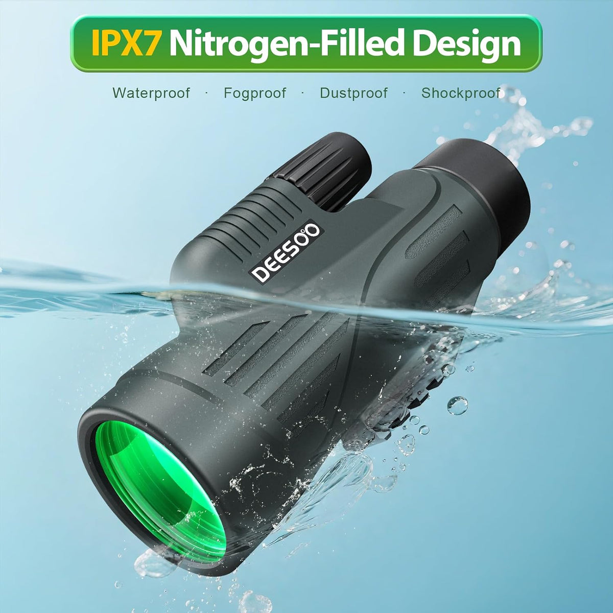 12x56 High Powered Monocular Telescope for Adults with Low Light Vision