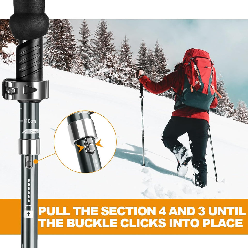 COVACURE Hiking Poles Collapsible, Aluminum Alloy 7075 Trekking Poles