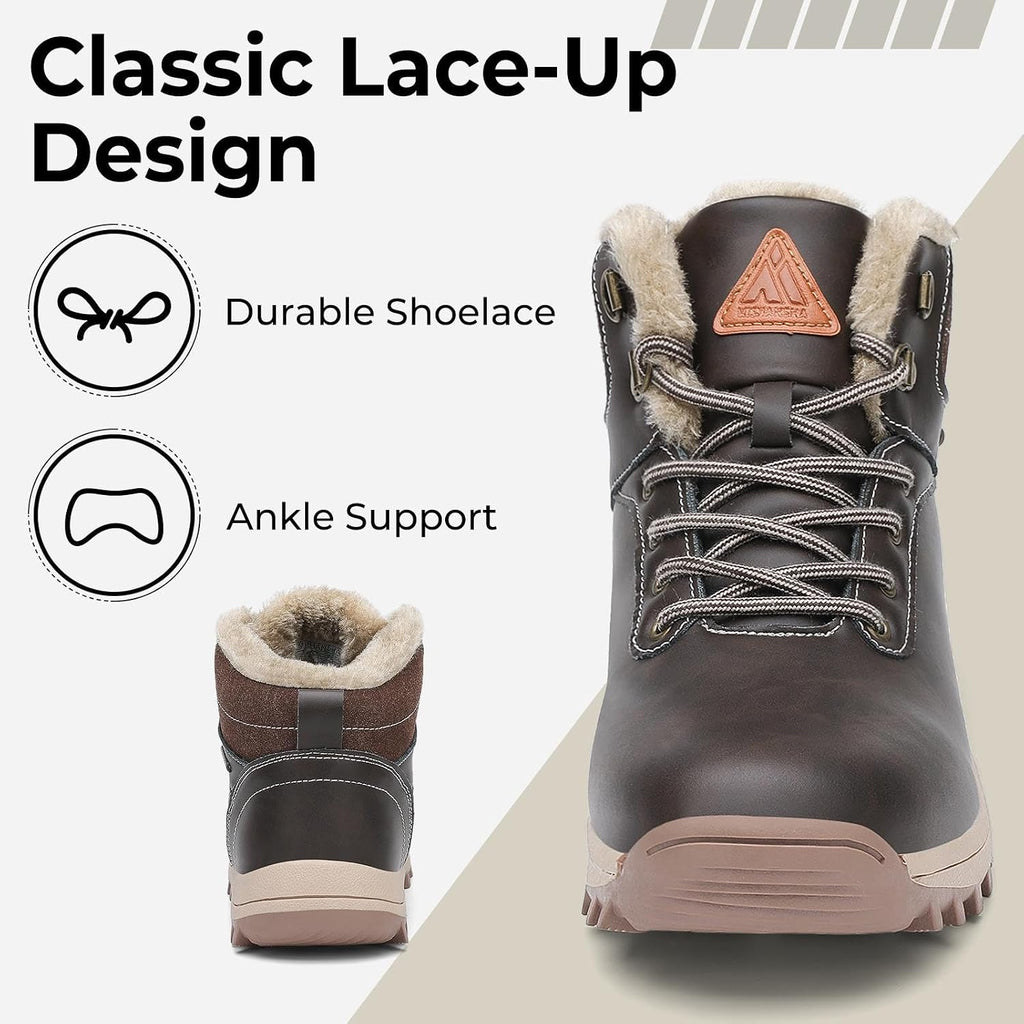 Mishansha Men's Waterproof Snow Boots, Warm Winter Boots