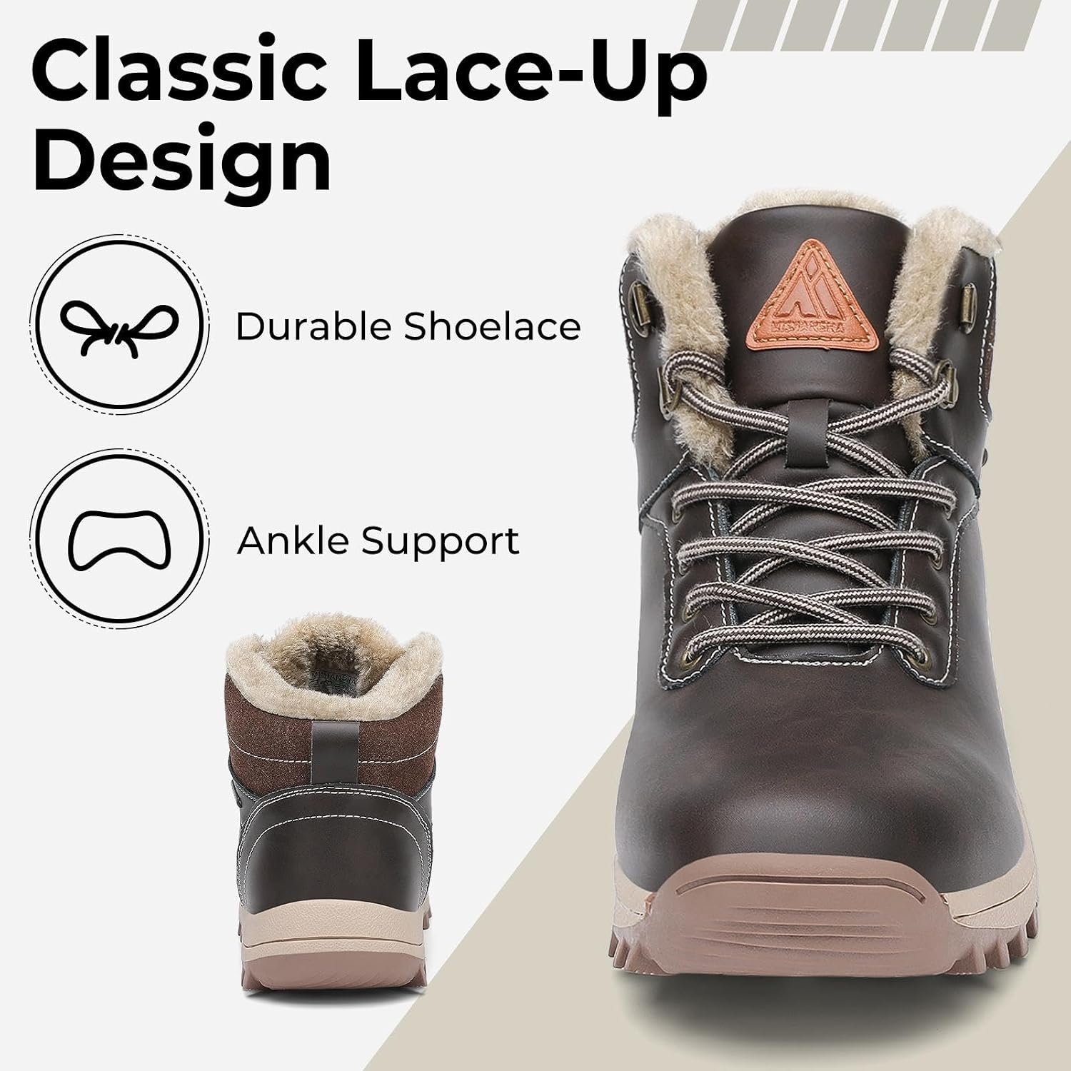 Mishansha Men's Waterproof Snow Boots, Warm Winter Boots