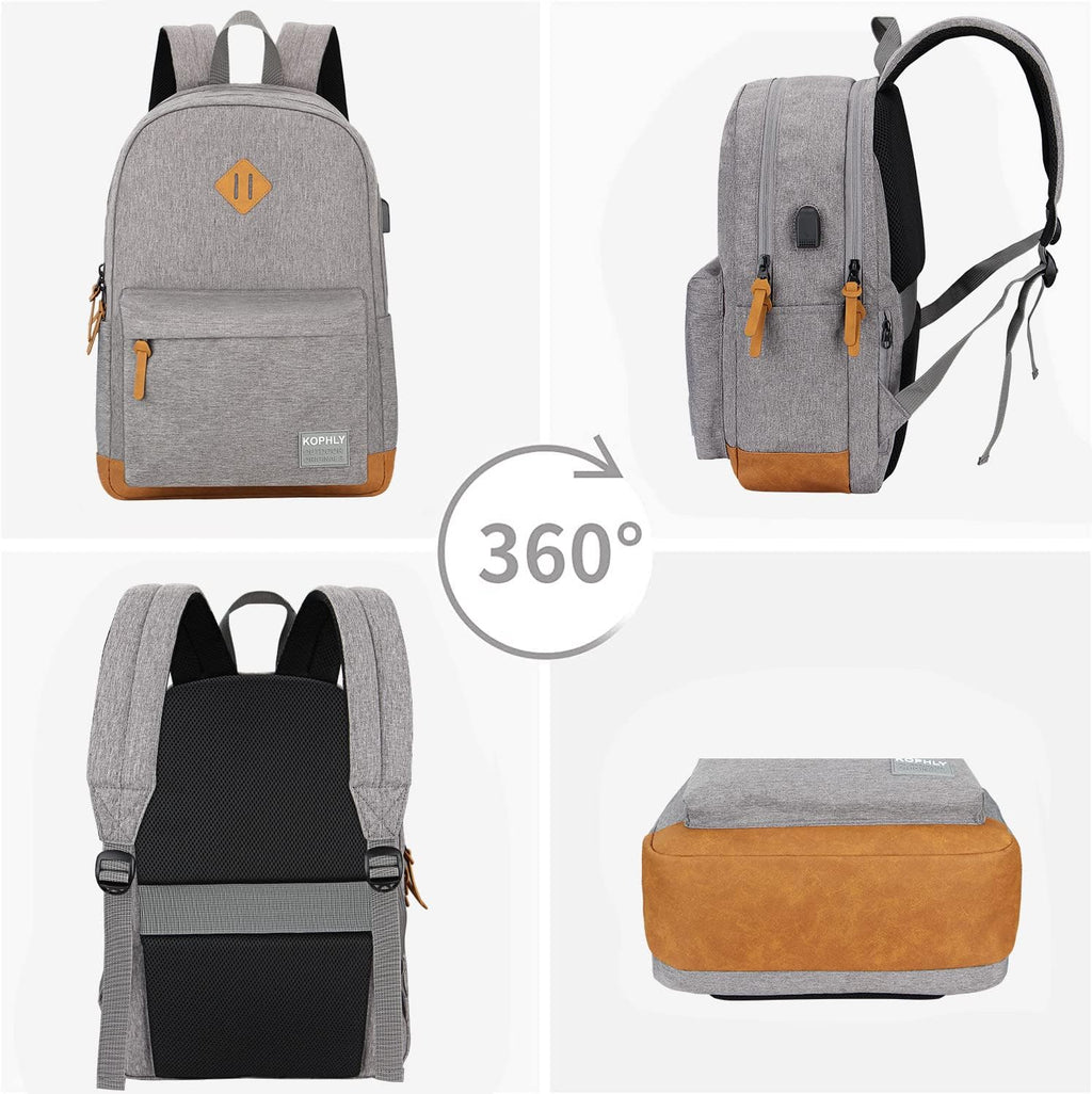 SUPACOOL Large Laptop Backpack with USB Charging Port for Men and Women