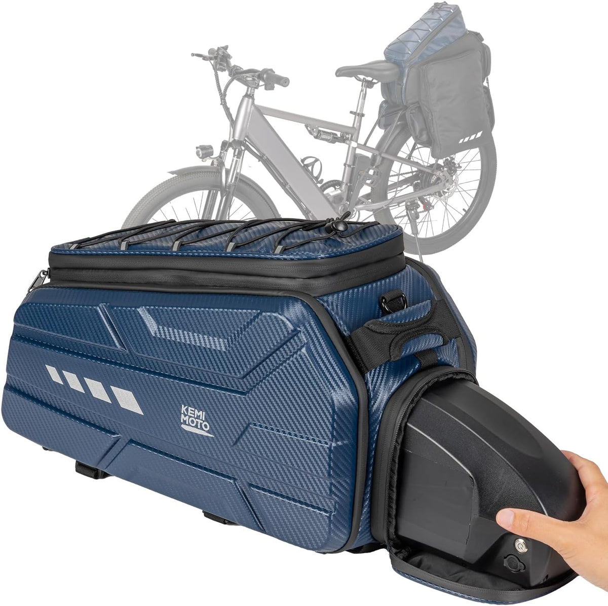 KEMIMOTO Ebike Rear Bike Rack Bags 40L, EVA Hard Shell Bag