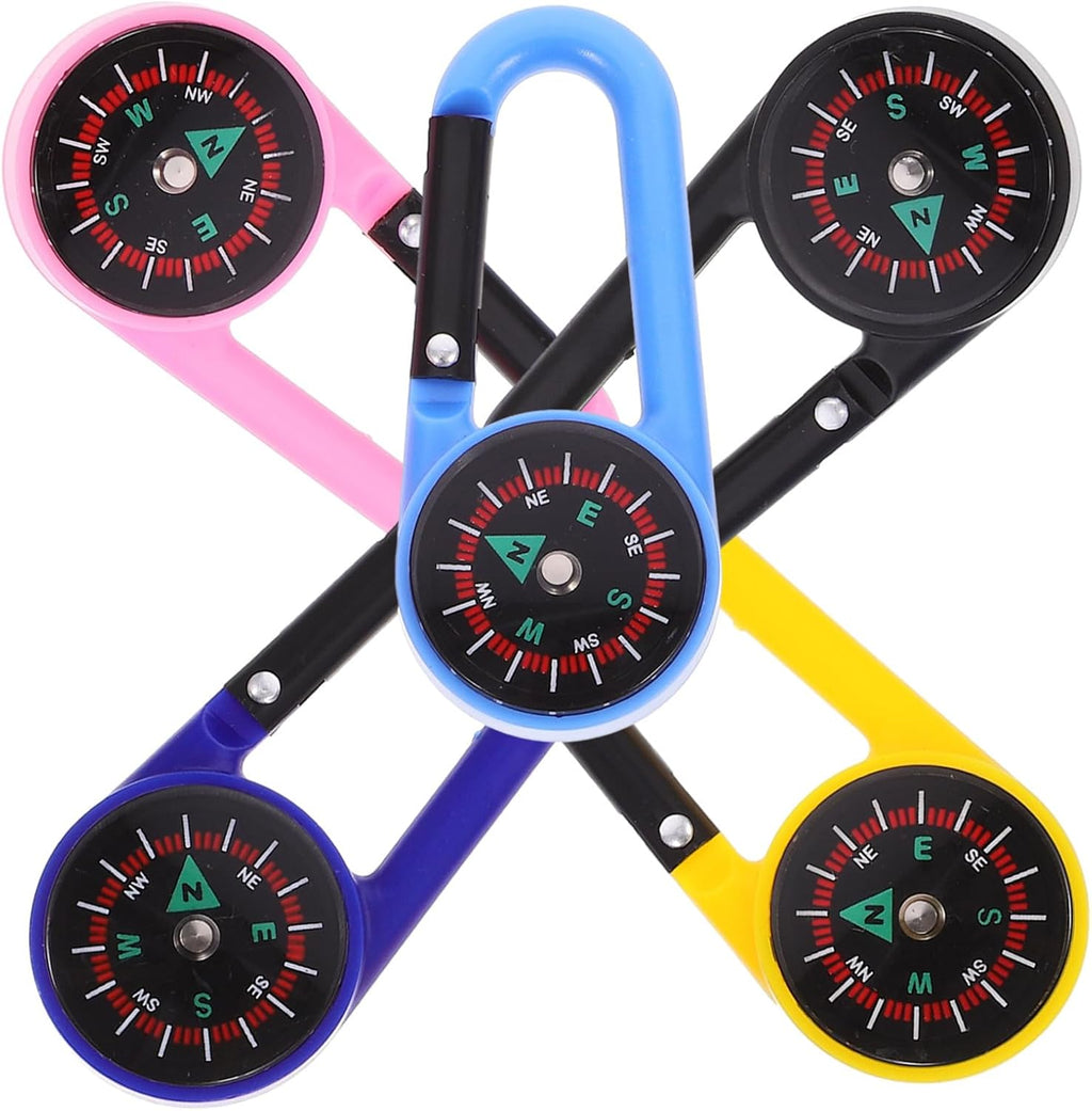 TOYANDONA 10 Pack Mini Pocket Compass with Carabiner Clip Hiking Compass for Camping Survival Outdoor Hiking Gear Keychain 2.55 X 1.14 X 0.39 in