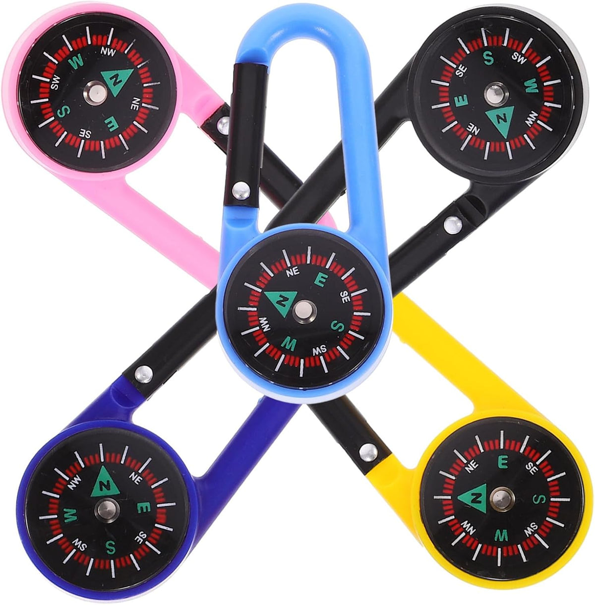 TOYANDONA 10 Pack Mini Pocket Compass with Carabiner Clip Hiking Compass for Camping Survival Outdoor Hiking Gear Keychain 2.55 X 1.14 X 0.39 in