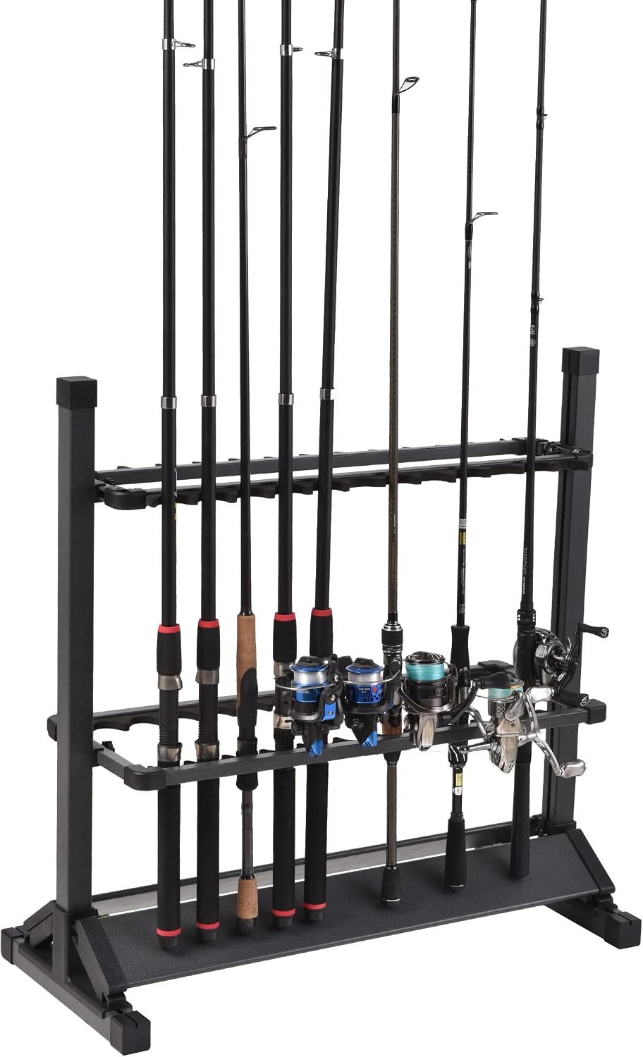 JOYWAVE Fishing Rod Holders,Aluminium Fishing Pole Holders,Portable Fishing Rod Rack,Holds Up to 24 Rods,Fishing Pole Vertical Ground Display Rack