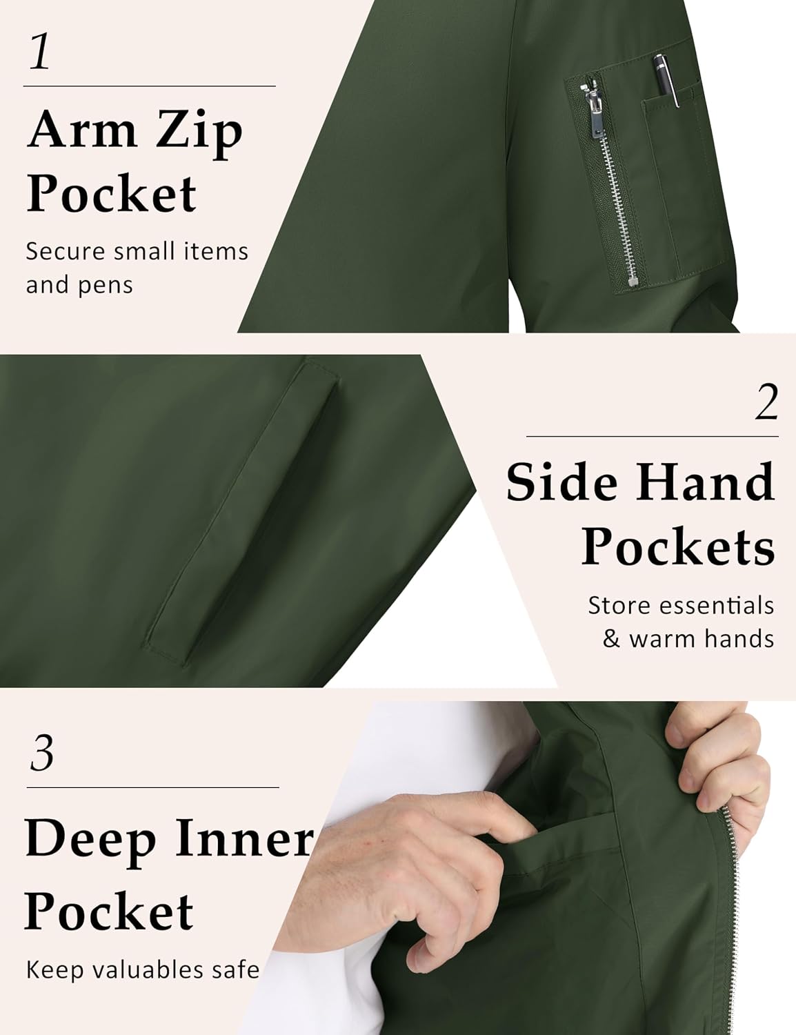 MAGCOMSEN Men's Bomber Jacket Lightweight Windbreaker Spring Fall Jacket