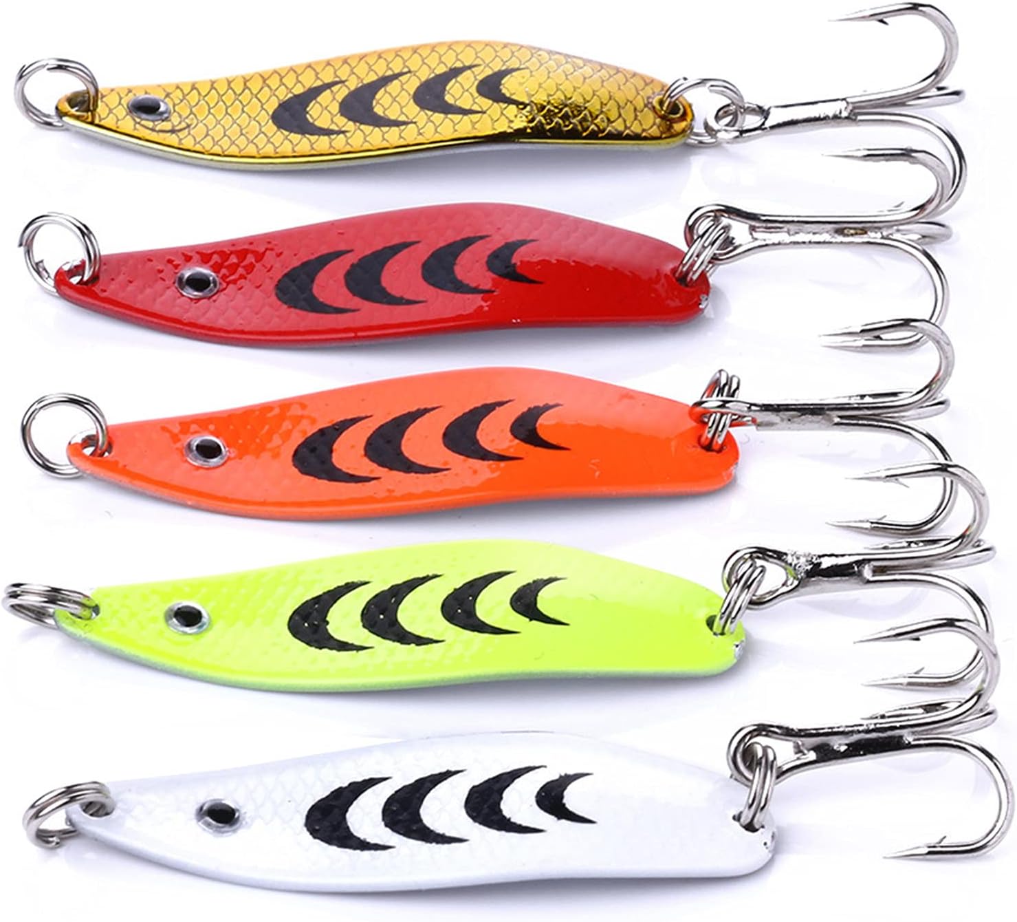 Fishing Jigs Saltwater Fishing Lures with Assist Hook Treble Hook, Jigging Lures Slow Vertical Jigs, Fishing Jigs Saltwater for Bass Tuna Salmon Sailfish Trout Grouper Snapper, 5pcs with Box