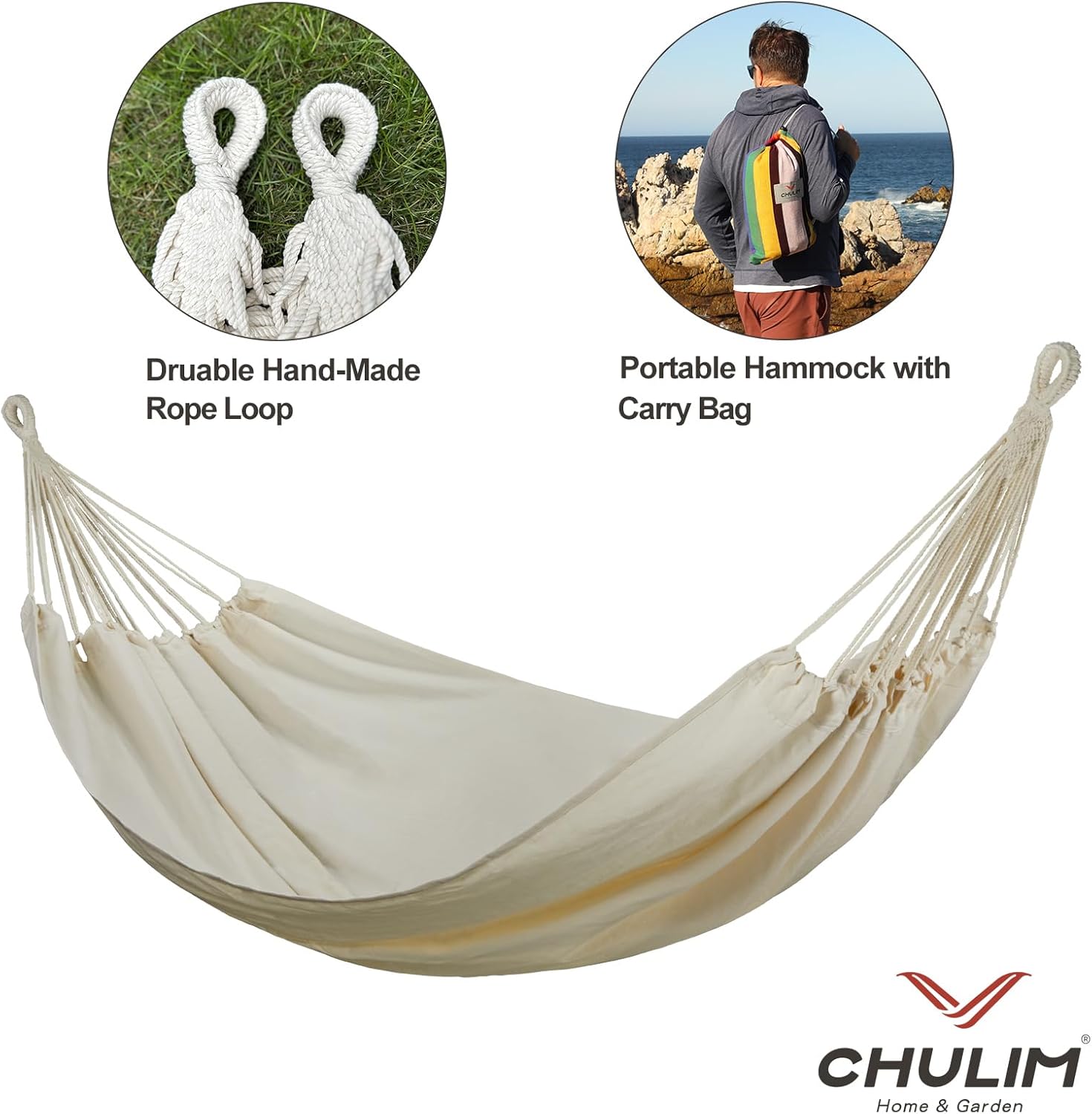 Brazilian Double Hammock with Tree Straps, Extra Large, 450 lbs Capacity