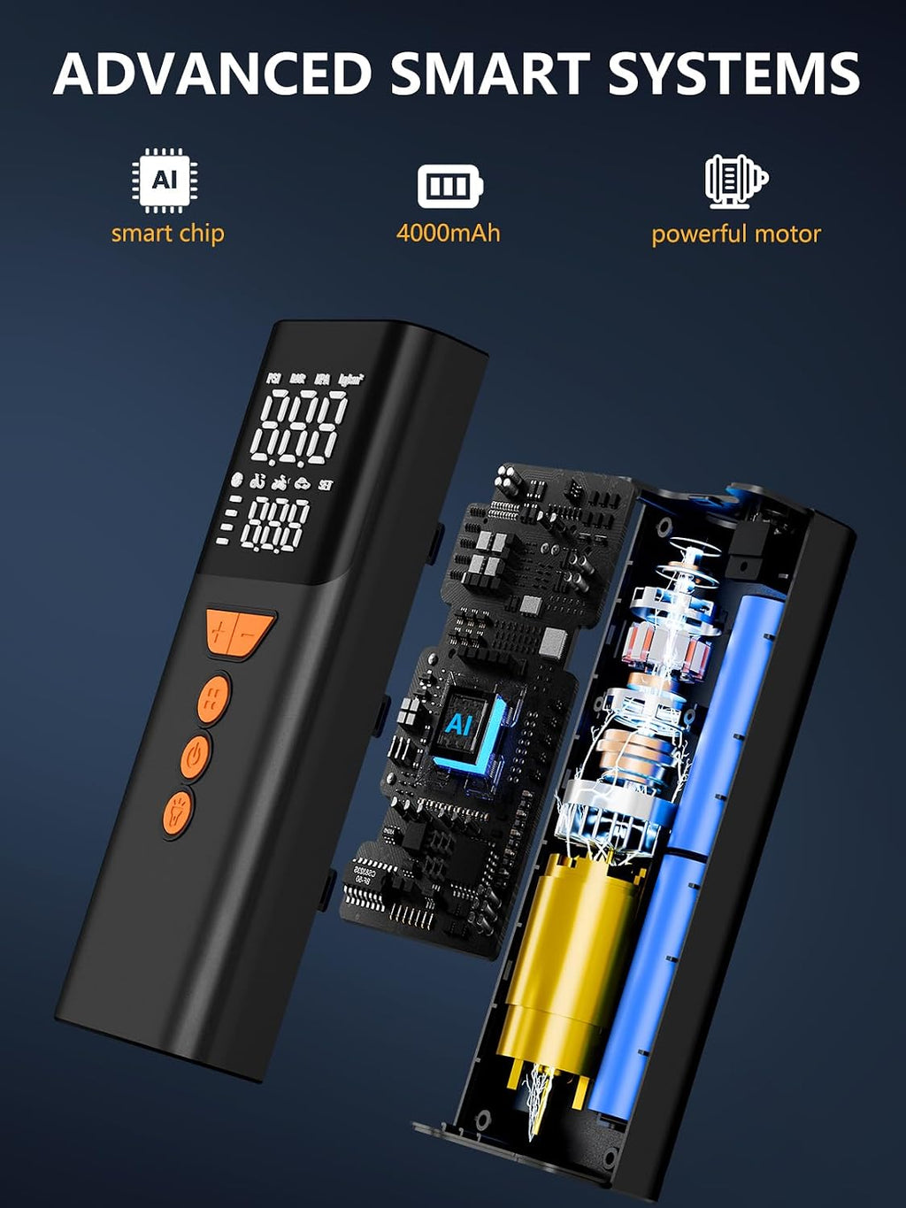 Tire Inflator Portable Air Compressor,Bike Pump with Memory Function