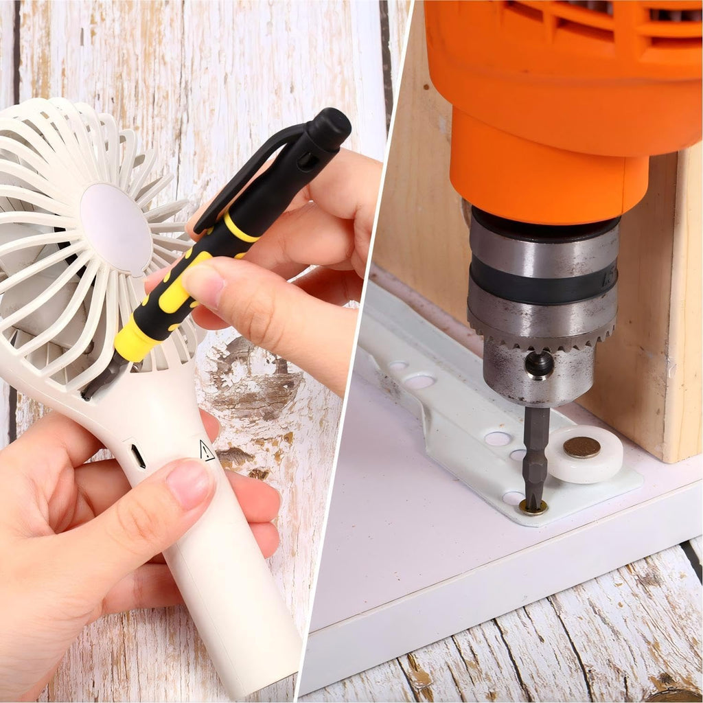 Mudder 4 Pcs Pen Screwdriver 4 in 1 Multipurpose Crossing Flathead