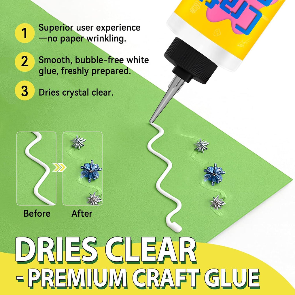 Craft Glue, 3.38 Fl Oz, Quick-Dry, Fine Tip, Dries Clear