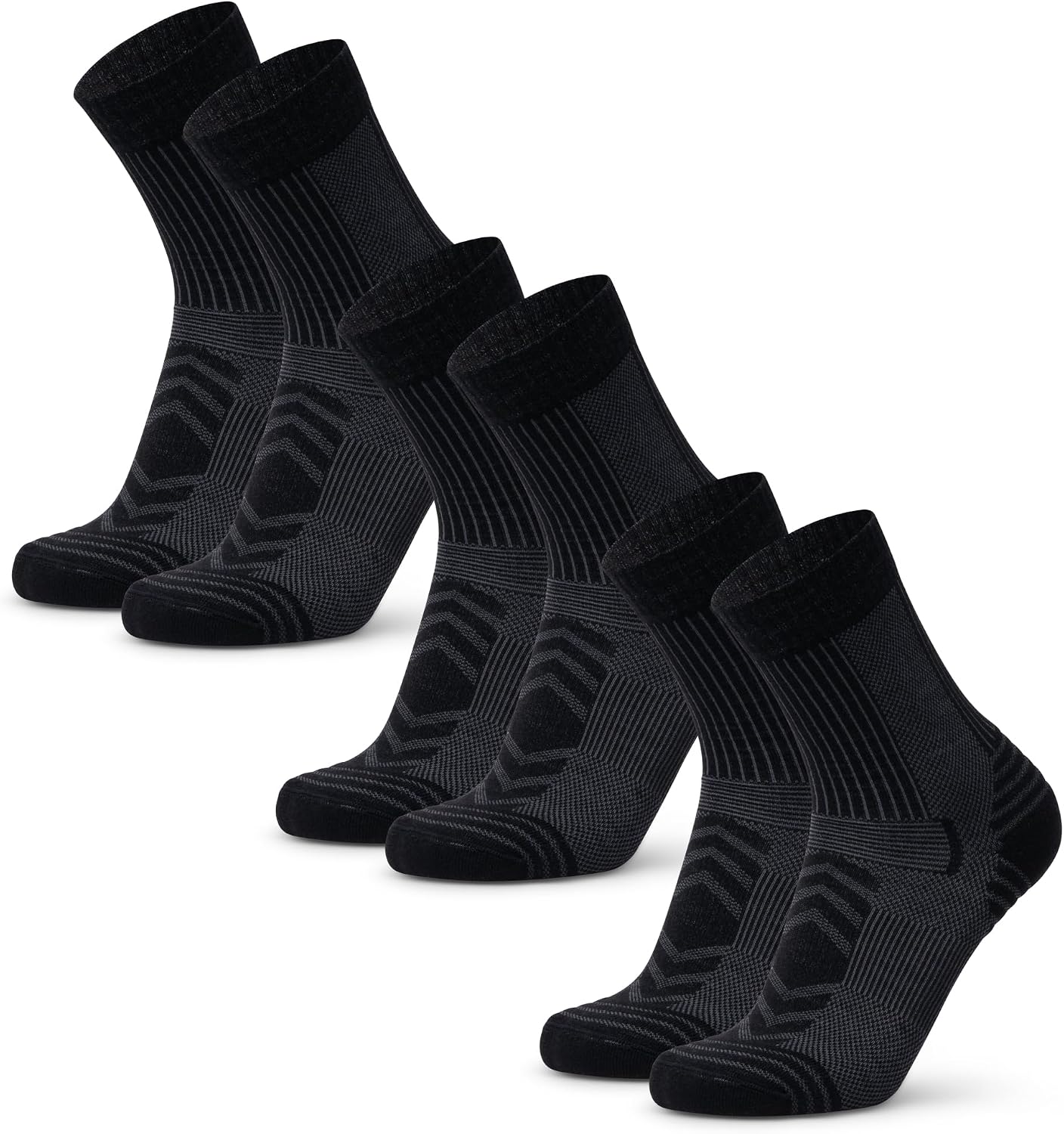 DANISH ENDURANCE Merino Wool Hiking Socks, Lightweight, 3 & 5-Pack