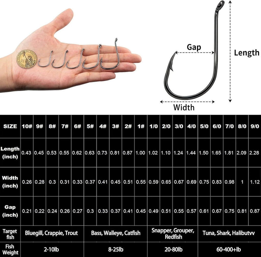 FishTrip 50/100/120/210Pcs Octopus Fishing Hooks for Saltwater & Freshwater