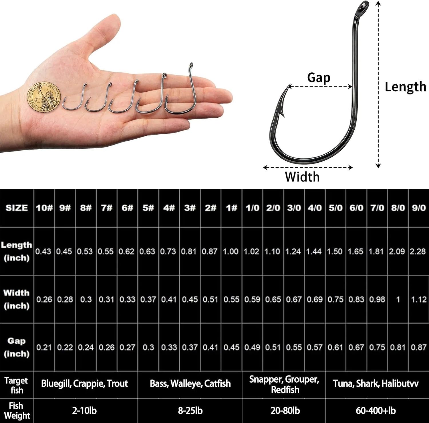 FishTrip 50/100/120/210Pcs Octopus Fishing Hooks for Saltwater & Freshwater