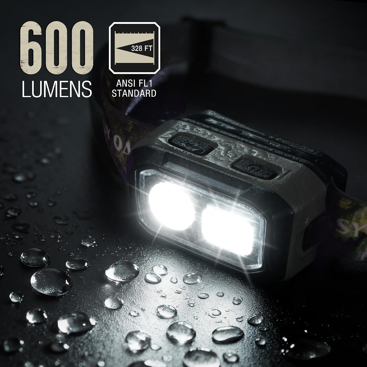 Mossy Oak 600 Lumens Headlamp, Dual Power with Motion Sensor and Magnet