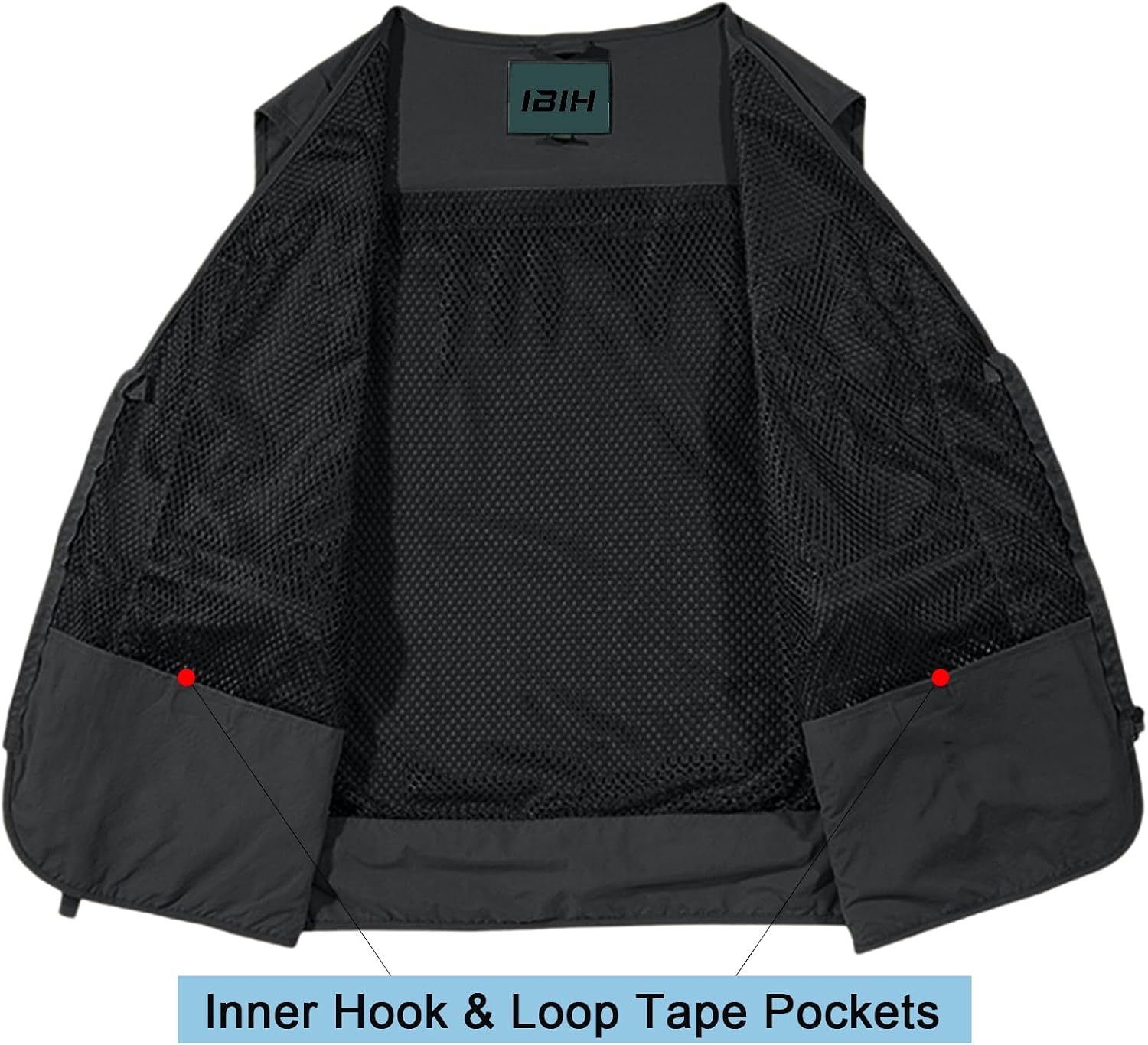 Mens Outdoor Vest Breathable Quick-Dry Fishing Vest Camping Hiking Lightweight Vest with Multi-Pocket