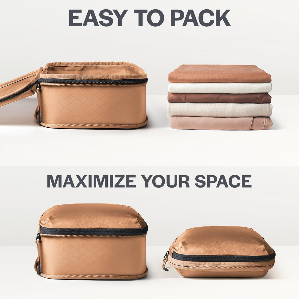 Aerotrunk Ultralight Compression Packing Cubes for Travel, 3-Pack, Mocha