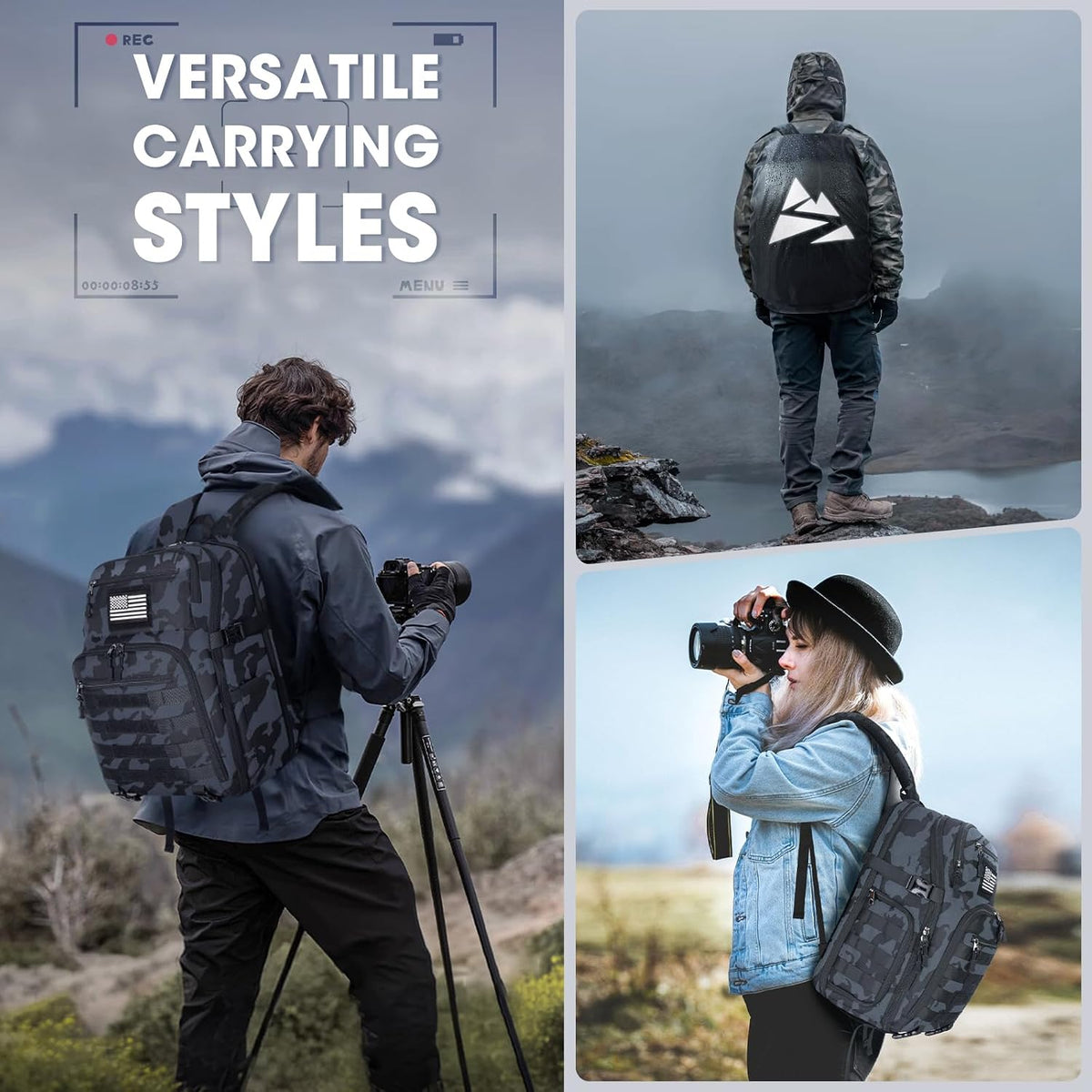 SDYSM Waterproof Camera Backpack 15.6 Inch,Camera Bags for Photographers