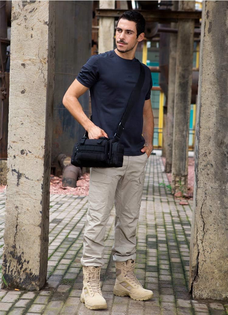 Utility 3P Military Tactical Duffle Waist Bags MOLLE Assault Shoulder Backpack Multifunction EDC Pouches Heavy Duty Fanny Packs (Black)