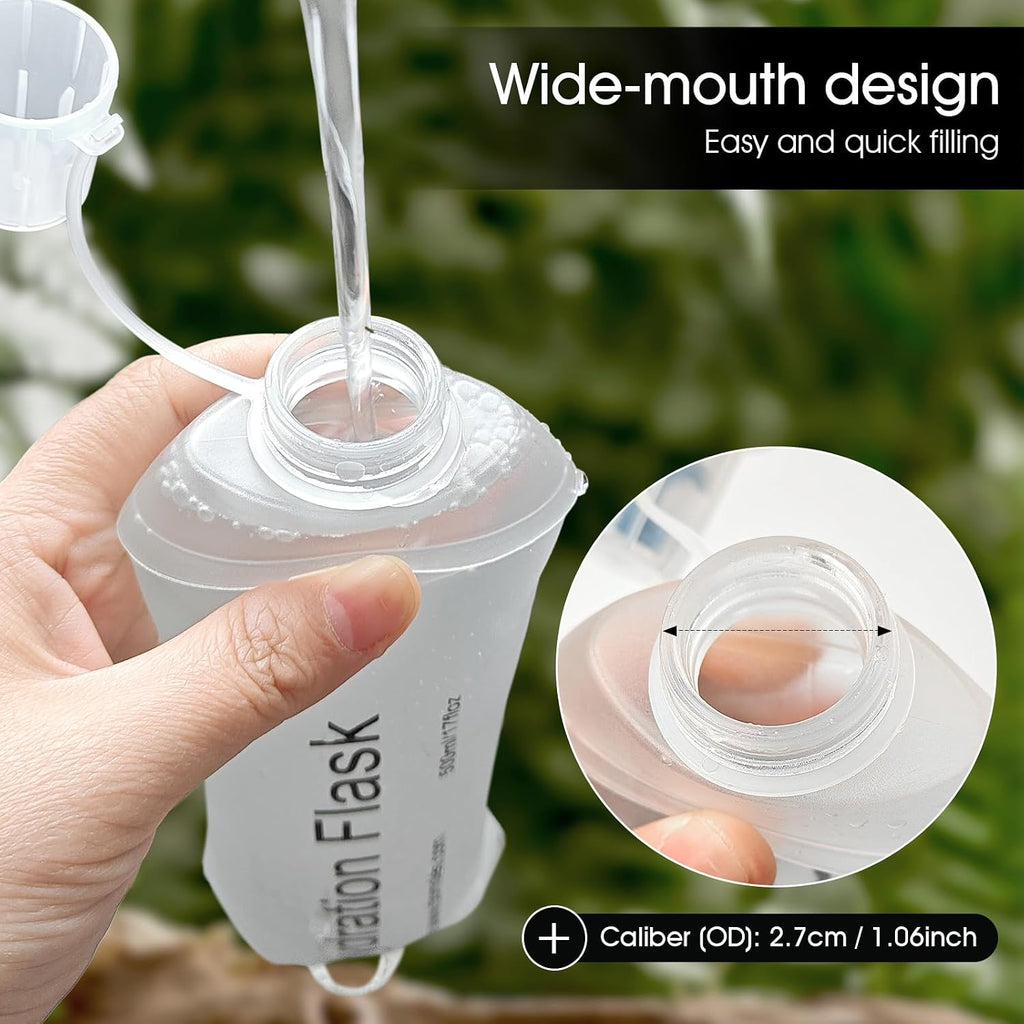 GUYI GYGYL Soft Flask Collapsible Water Bottle for Sports, 250ml White 2pcs