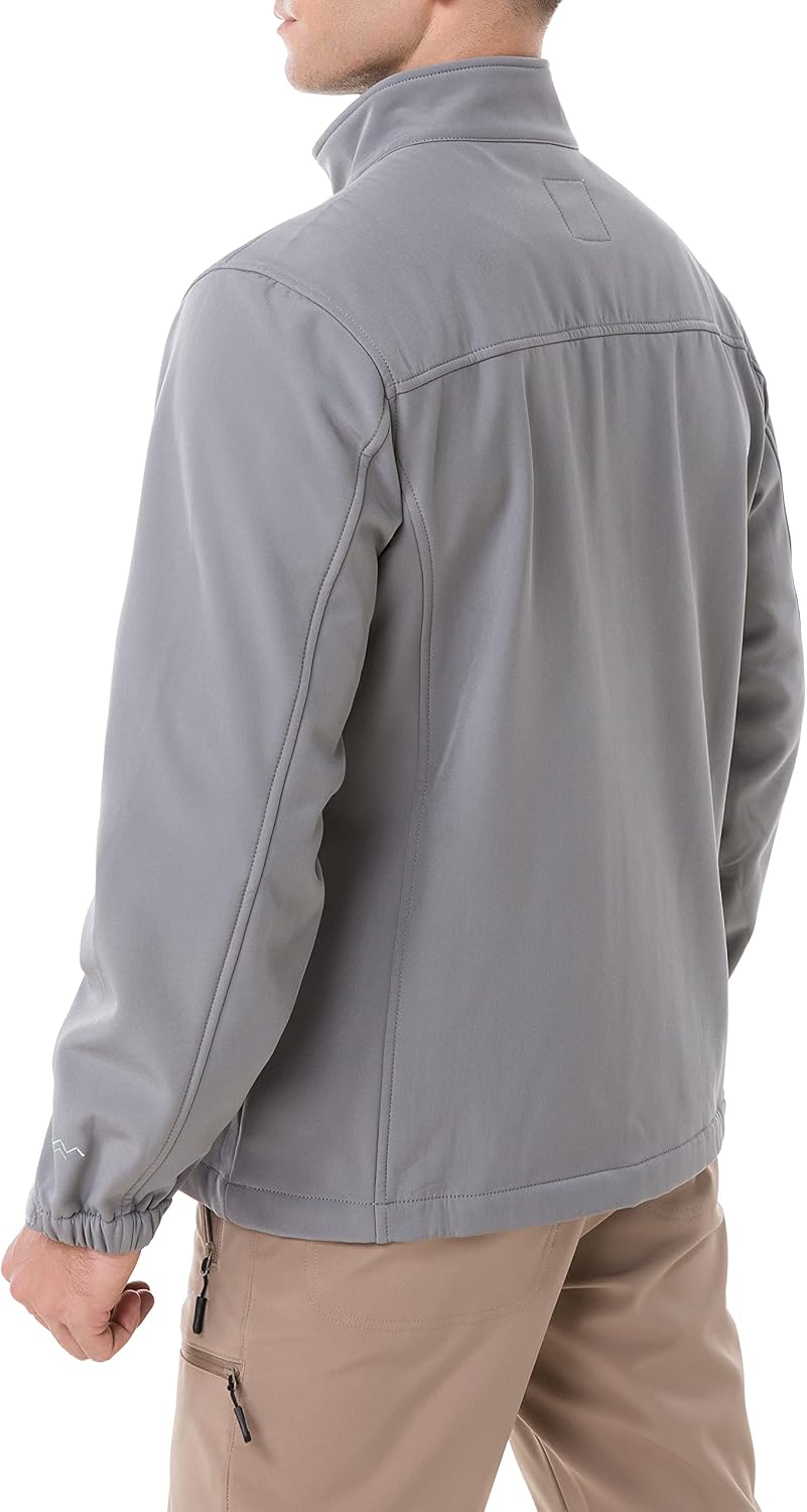 TRAILSIDE SUPPLY CO. Men's Softshell Jacket Fleece Lined Windbreaker,Lightweight Water Resistant Winter Coat