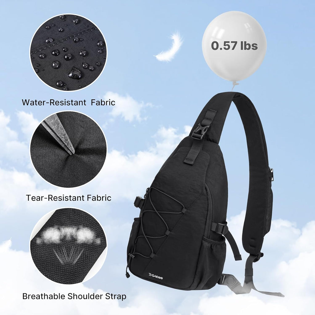 G4Free RFID Blocking Sling Bag for Men Women, Crossbody Bags Hiking Travel