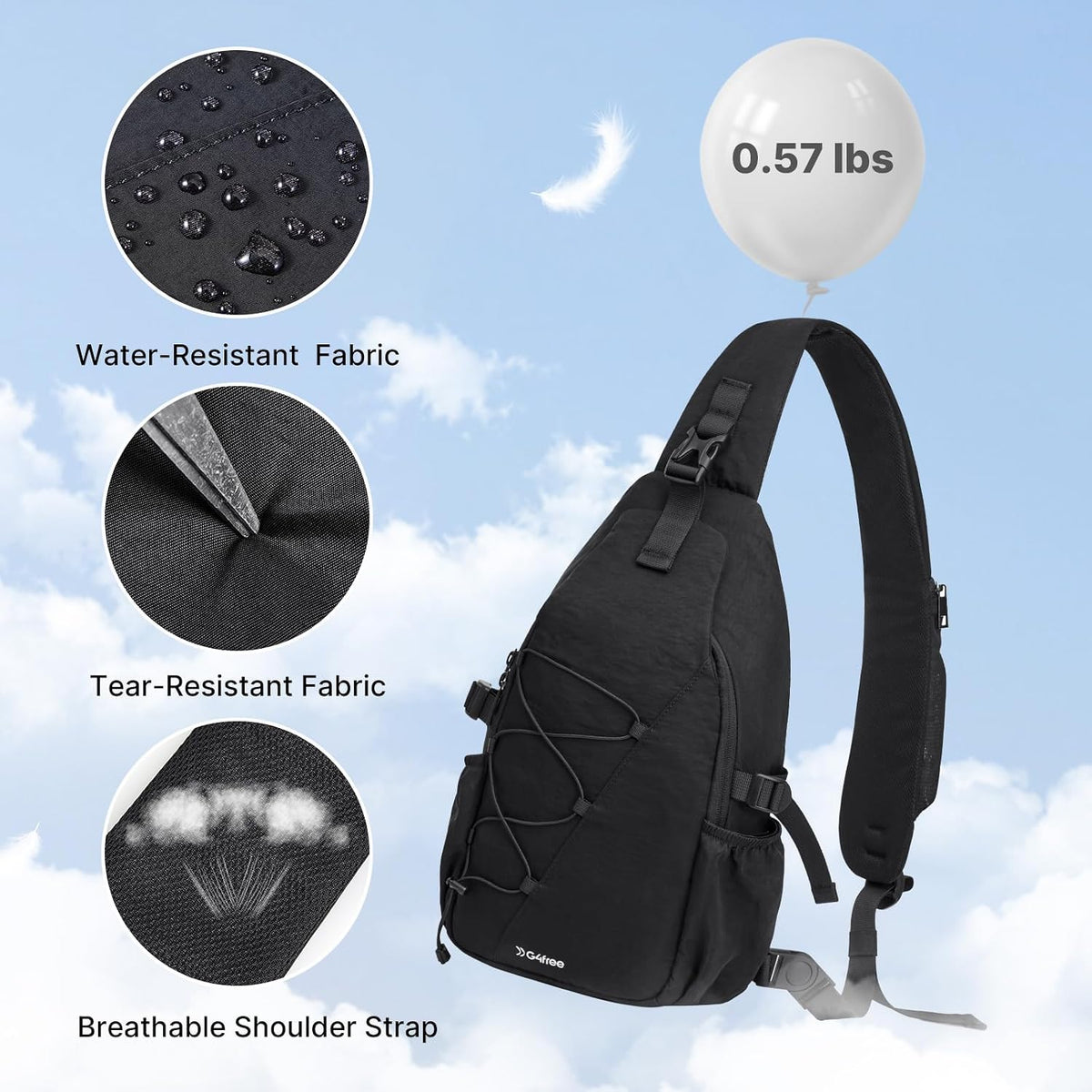 G4Free RFID Blocking Sling Bag for Men Women, Crossbody Bags Hiking Travel