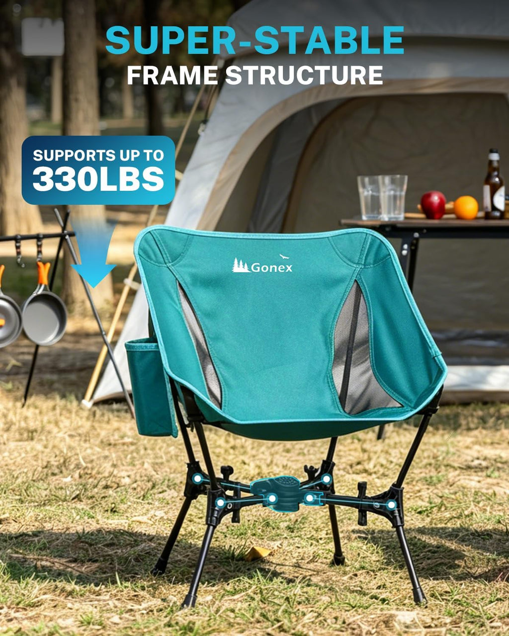 Gonex Portable Camping Chair, Compact Collapsible Backpacking Camp Chair