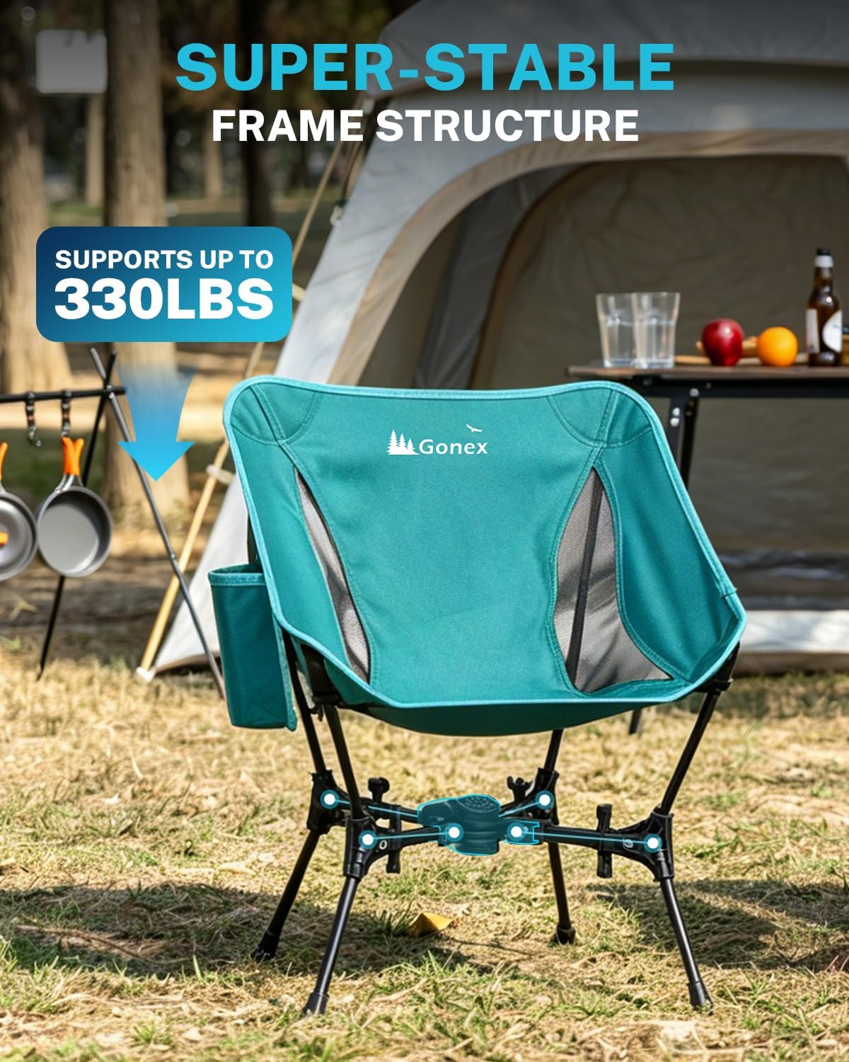 Gonex Portable Camping Chair, Compact Collapsible Backpacking Camp Chair