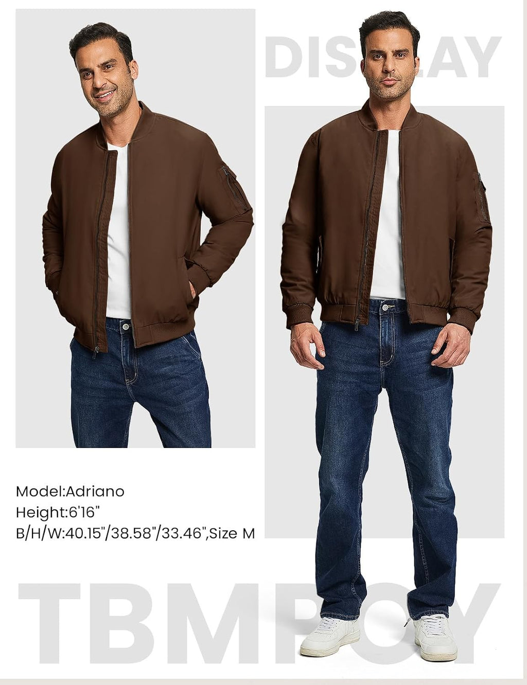 TBMPOY Men's Winter Bomber Jacket Fall Casual Windbreaker Softshell Jackets