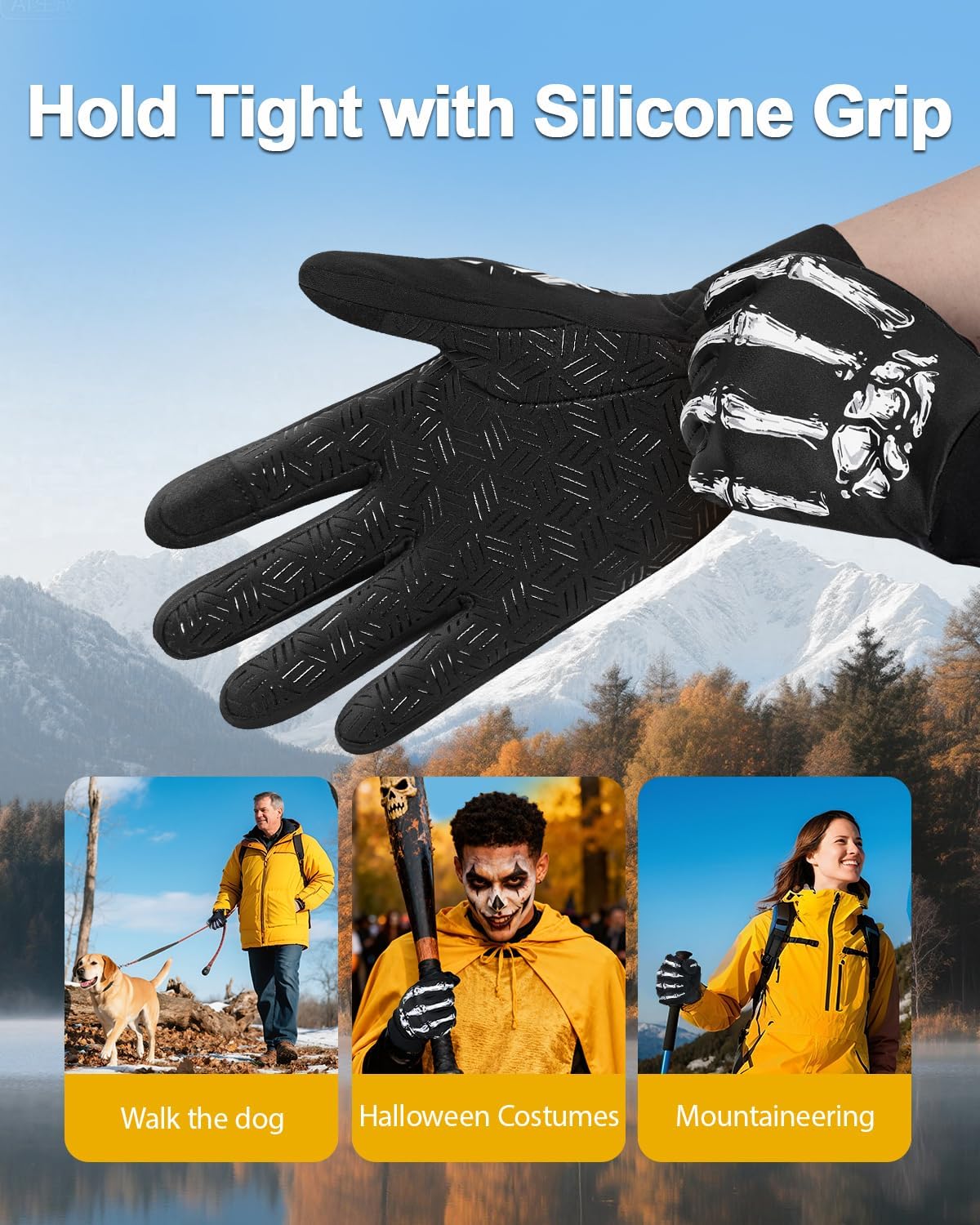 RIGWARL Winter Gloves for Men, Waterproof Touchscreen, Cold Weather