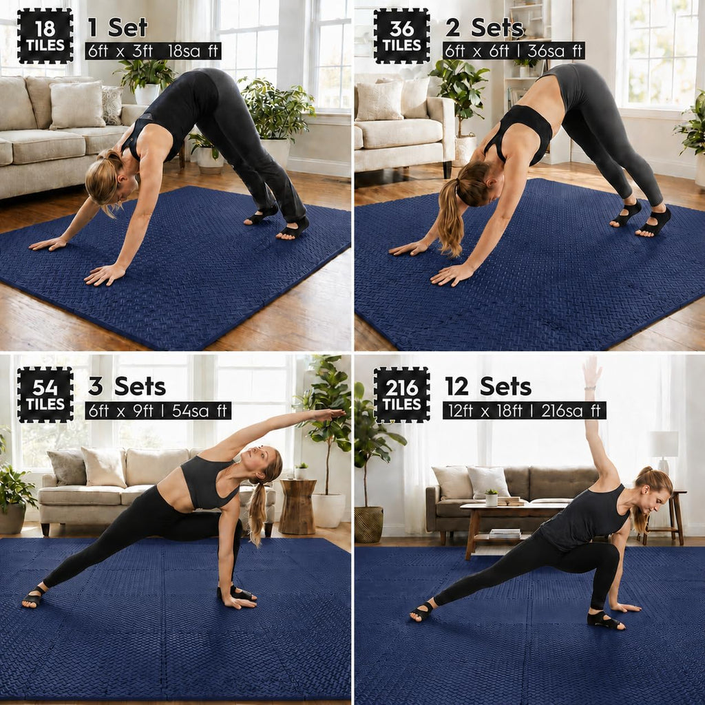 18 Pcs EVA Foam Floor Tiles, Puzzle Exercise Mat Set for Gym