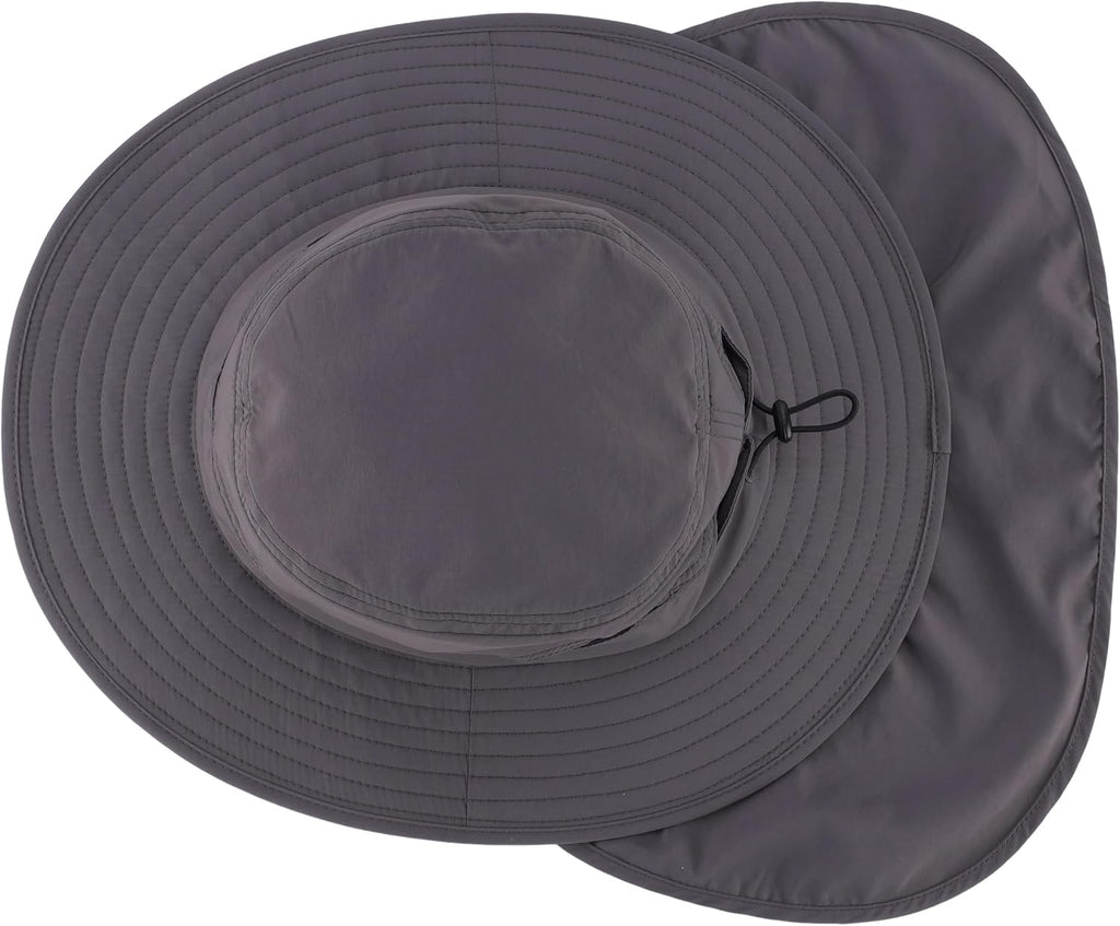 Connectyle Wide Brim Sun Hat for Men Women UPF 50+ Breathable Fishing Hat with Neck Flap Outdoor Hiking Safari Bucket Hats