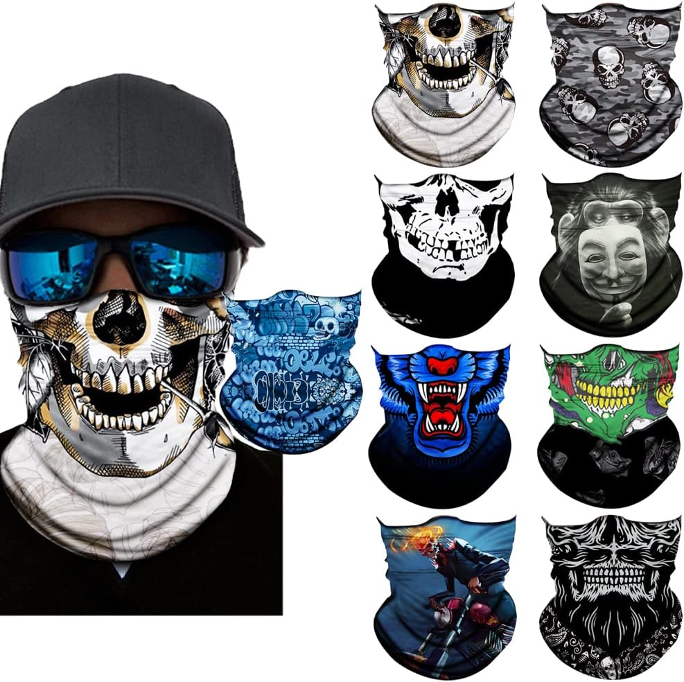 Neck Gaiter Mask,Bandana Gator Face Cover Mask Sun UV Protection,Neck Warmer Balaclava,Tube Face Scarf,Headband for Outdoor