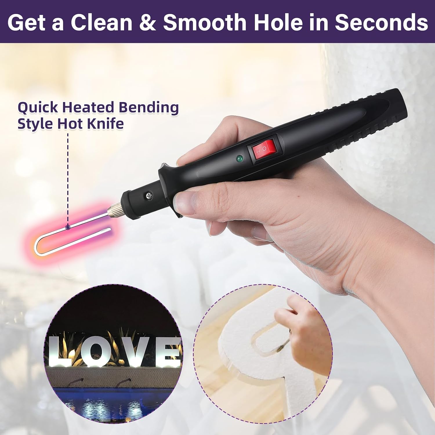 4 in 1 Hot Wire Foam Cutter, 18W Electric Hot Knife Styrofoam Cutting Kit