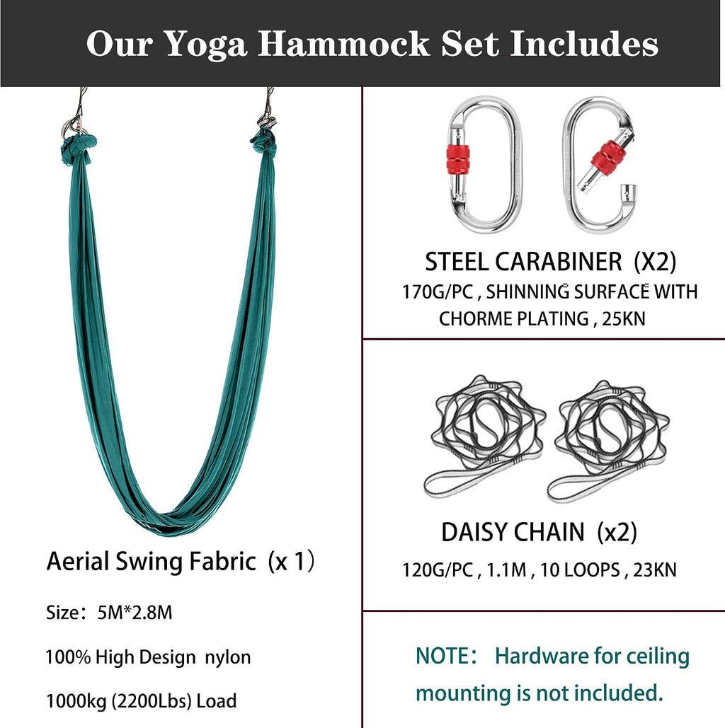 5.5 Yards Aerial silks swing outside yoga hammock,Aerial silk start set