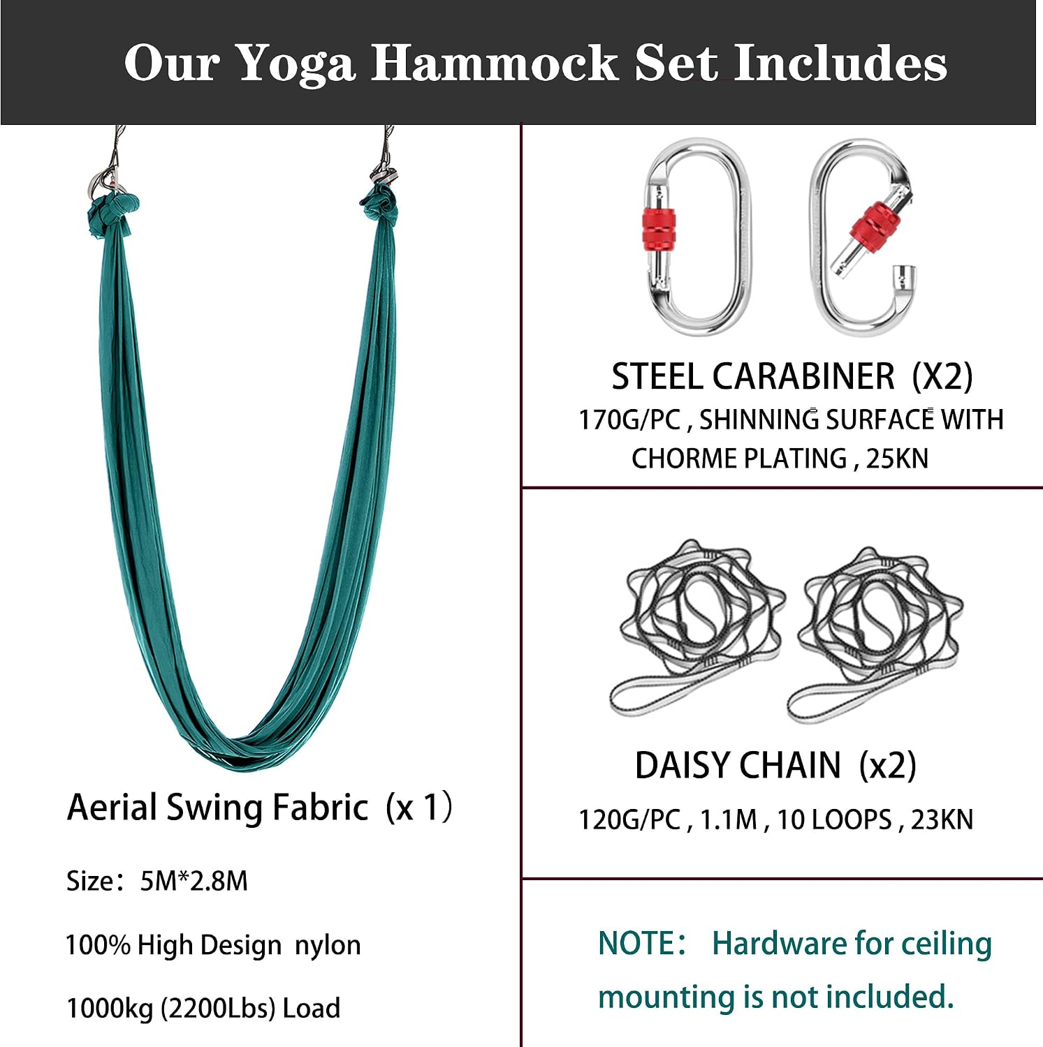 5.5 Yards Aerial silks swing outside yoga hammock,Aerial silk start set