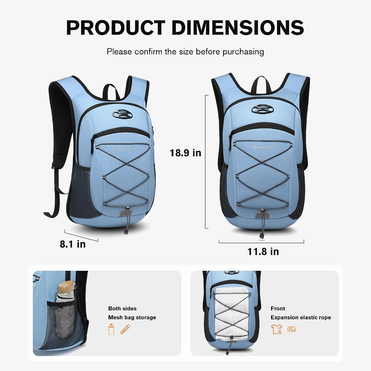 Ultra-Light Soft Hiking Daypack With Cushioned Breathable Back Panel