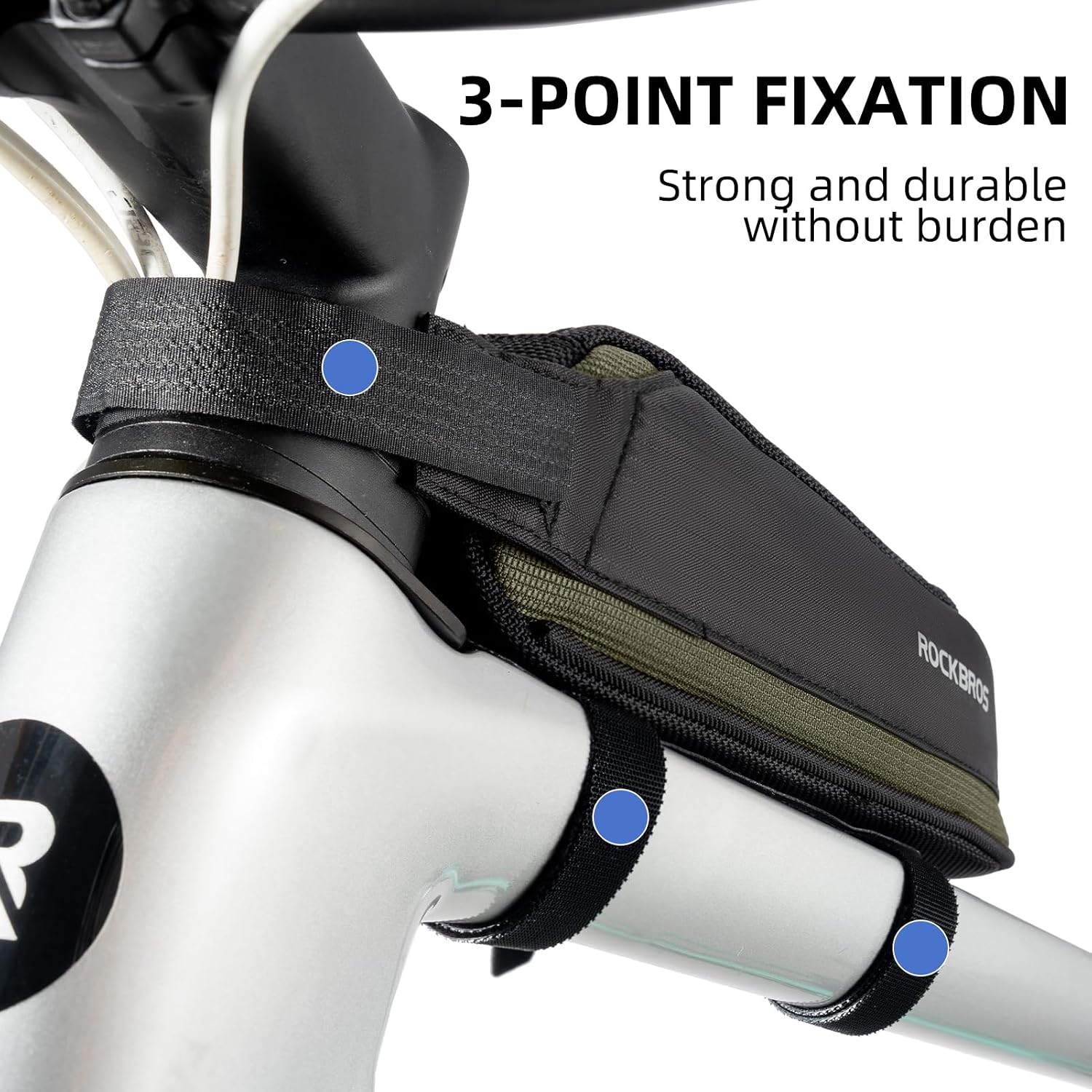 ROCKBROS Bike Frame Bag Top Bike Tube Bag Small Aerodynamic Black