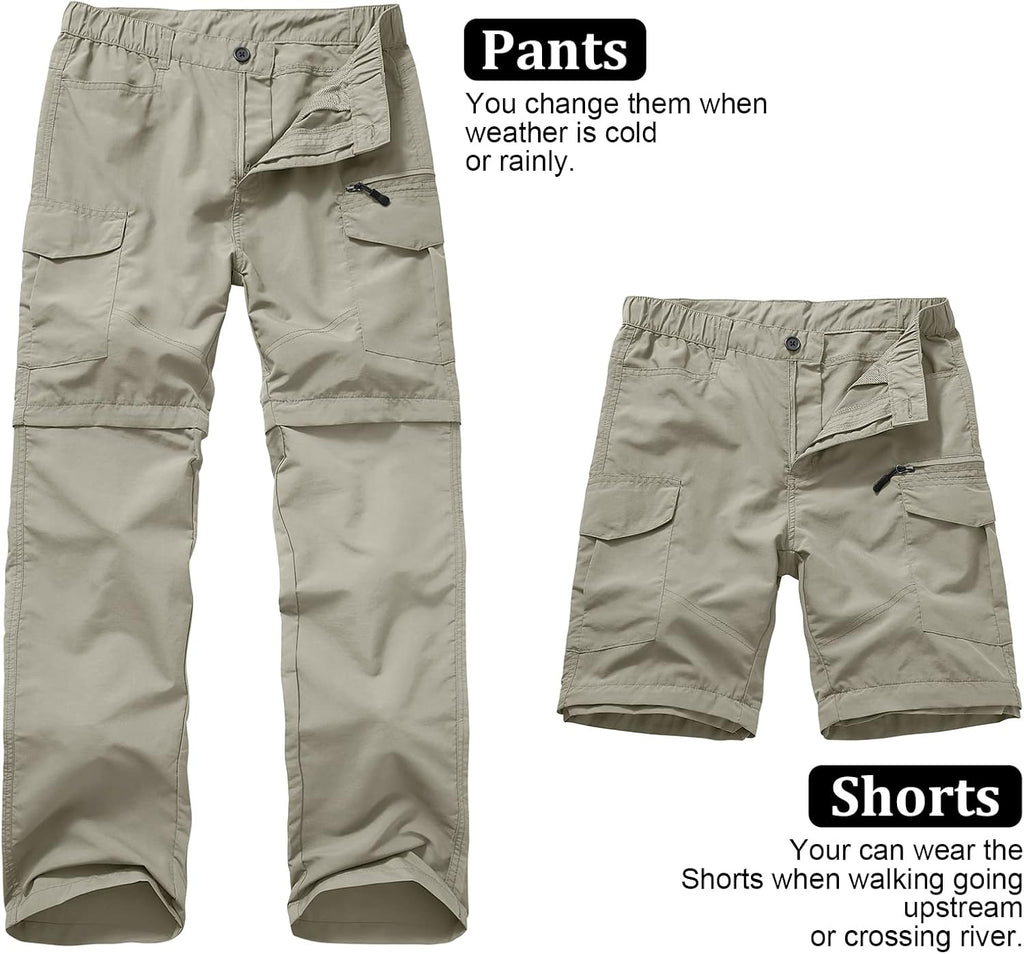 linlon Boy Scout Pants Hiking Mens Convertible Zip Off Safari Fishing