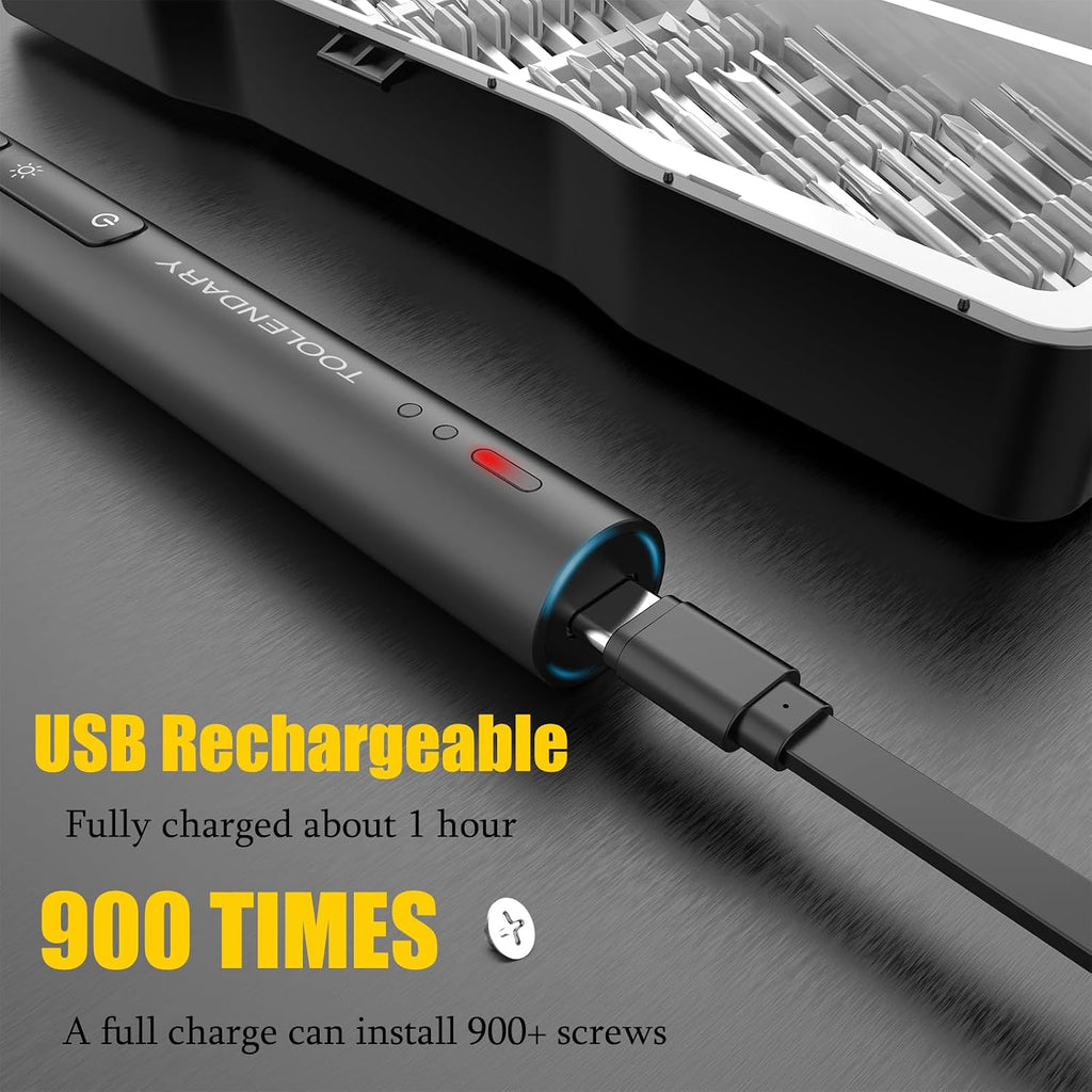 Mini Electric Screwdriver Set,55 in 1 Small Electric Screw Driver Kit with Magnetic Bits, E lectric Precision Screwdriver, Screwdriver Set Kit Cordless Tool for Phone, Camera, Laptop, Watch