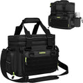 AUMTISC Fishing Tackle Bags for 3500/3600 Trays, Expandable Tackle Box Organizer Gear Storage Bag, with Rod Holders, Detachable Shoulder Strap, Freshwater or Saltwater Fishing Accessories Bags