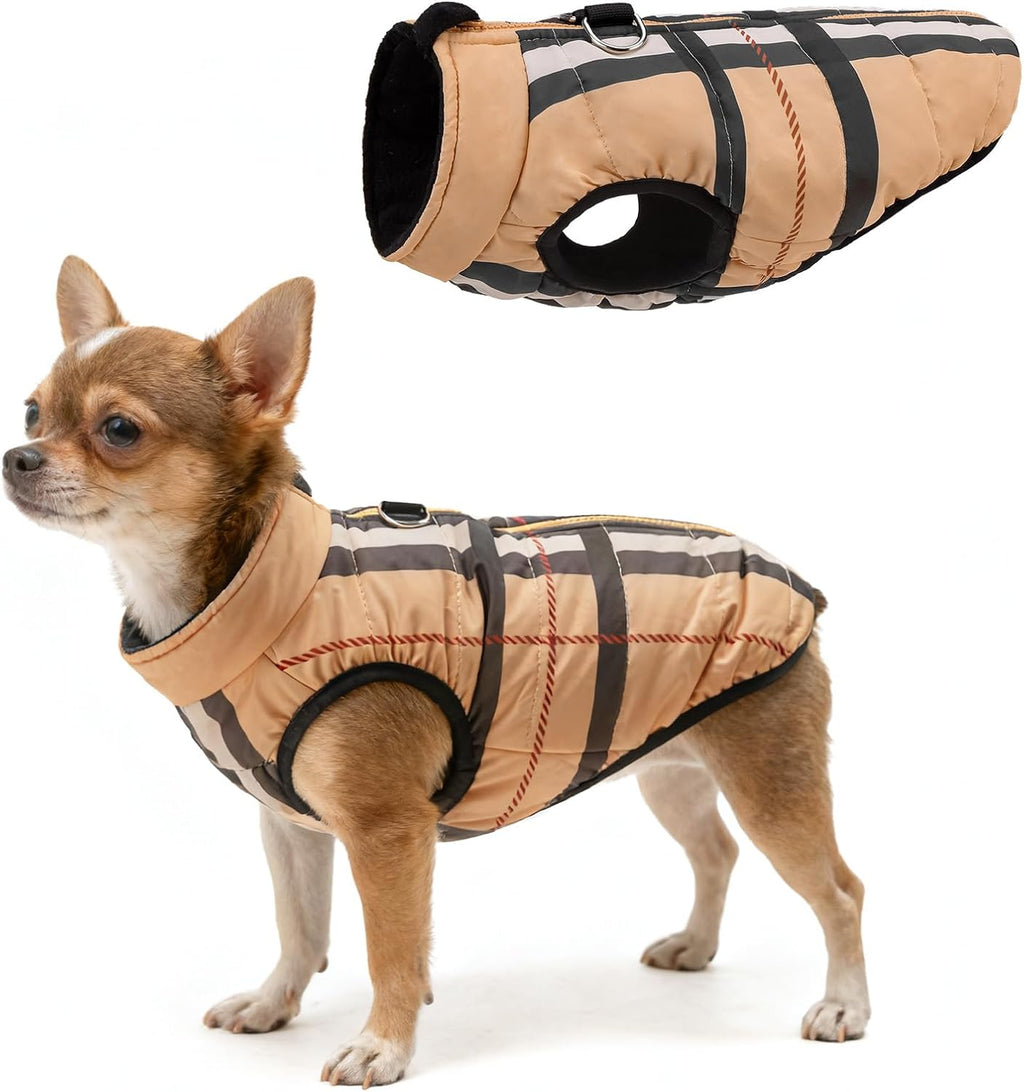 SCENEREAL Winter Dog Vest Coat with Harness Built in
