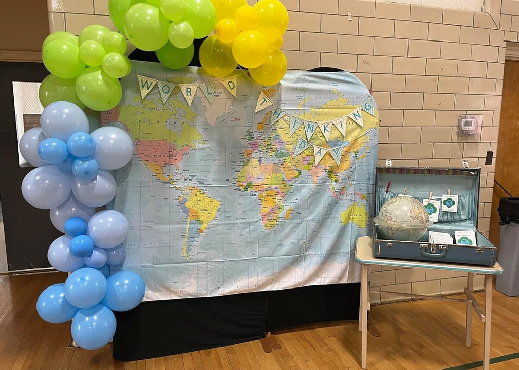 7x5ft World Map Backdrop Adventure Begins Travel Boys Baby Shower Party Decorations Map Backdrops Around World Adventure Birthday Bridal Shower Photography Background Photobooth Props