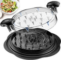 Chicken Shredder Tool Twist Large Meat Shredder with Brush&Fork, Black