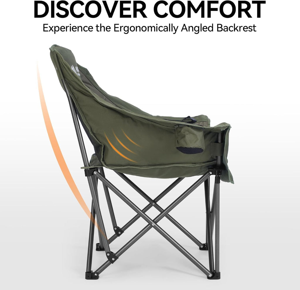 Oversized Camping Chair,Padded Camping Chairs Support 450LBS, Green