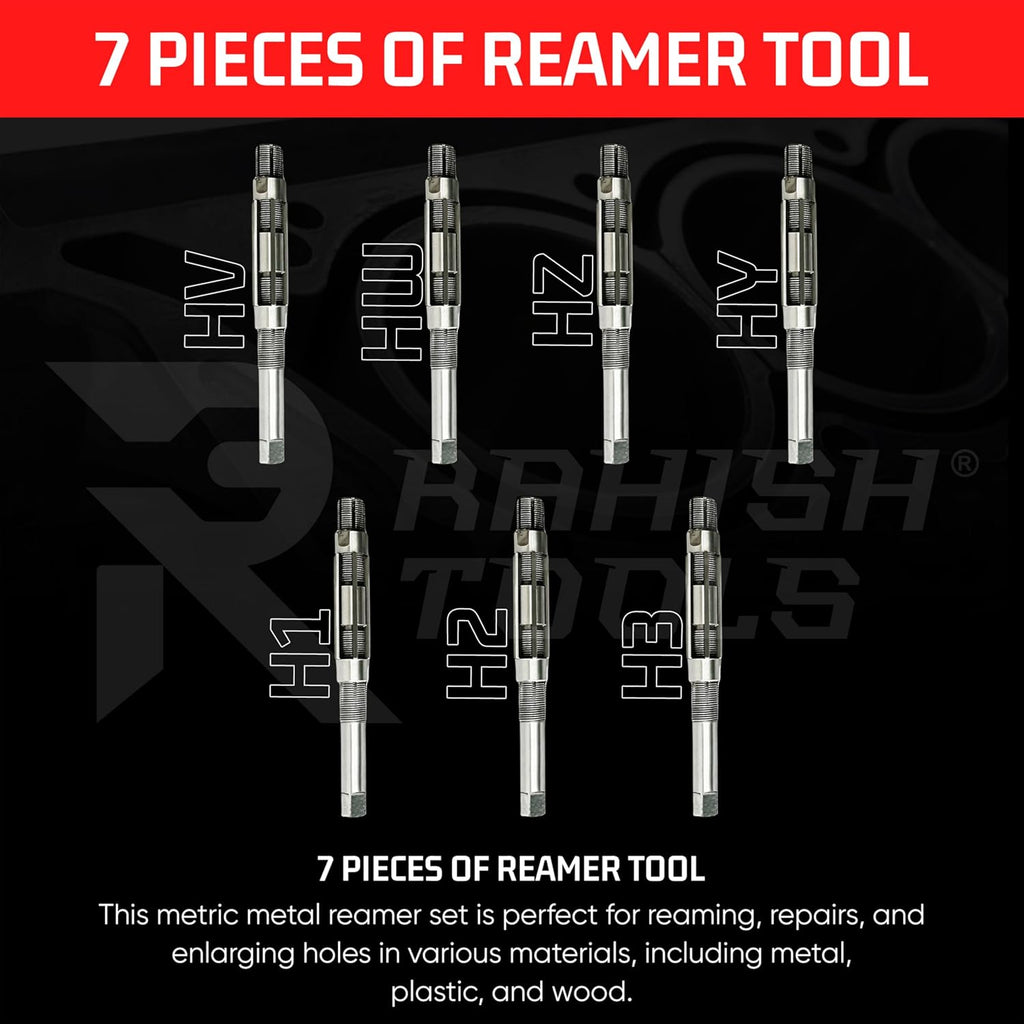 Adjustable Hand Reamer Tool HV-H3 for Metal & Wood Repairs, 1/4" to 15/32"