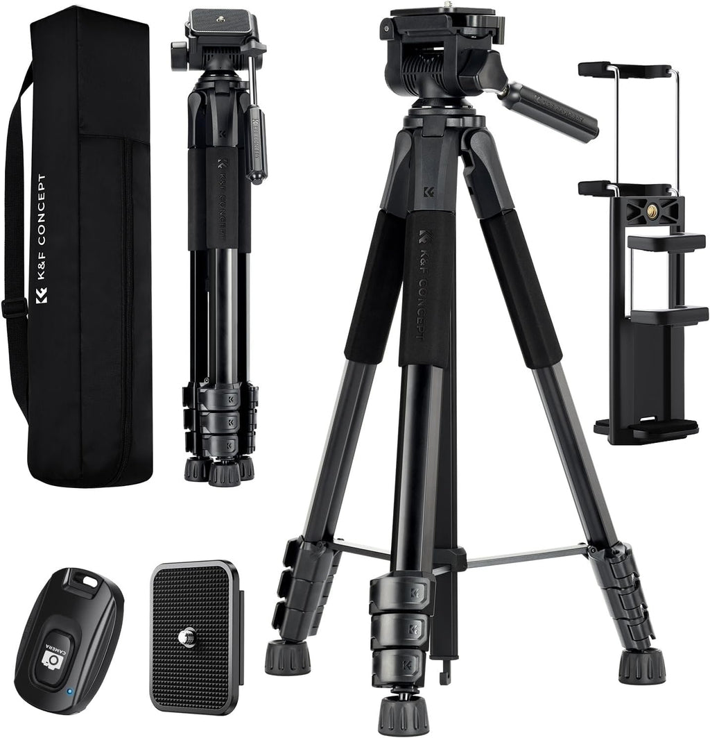 K&F CONCEPT 68" Camera Tripod Lightweight Portable DSLR Tripods